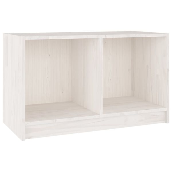 vidaXL Mobile Porta TV Bianco 70x33x42 cm in Legno Massello di Pino