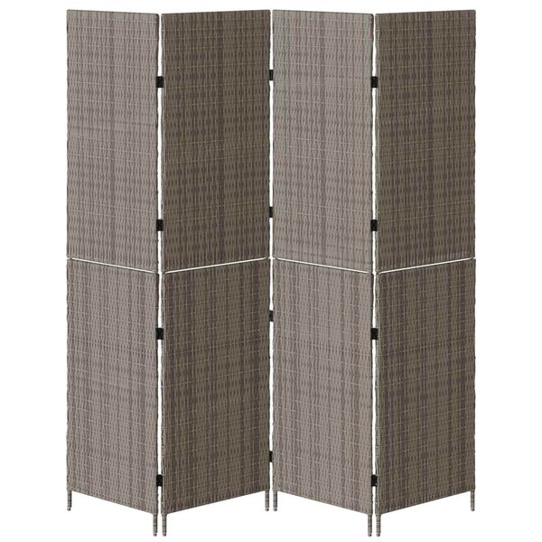 vidaXL Divider per stanze Grigio 195 x 180 cm polyrattan