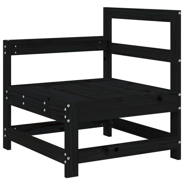 vidaXL Set Salotto da Giardino 3 pz Nero in Legno Massello di Pino