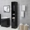 vidaXL Mobile da Bagno Nero 30x30x183,5 cm in Legno Multistrato