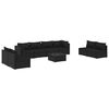 vidaXL Set Divani da Giardino 9 pz con Cuscini in Polyrattan Nero