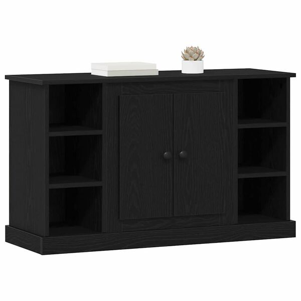 vidaXL Credenza Rovere Nero 100 x 35,5 x 60 cm Legno multistrato