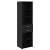 vidaXL Credenza Rovere Nero 50 x 42,5 x 185 cm Legno ingegnerizzato