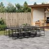 vidaXL Set da Pranzo da Giardino 11 pz con Cuscini in Polyrattan Nero