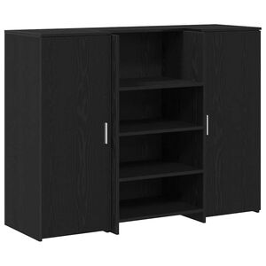 vidaXL Banco Reception Rovere Nero 135x50x103,5 cm Legno Multistrato
