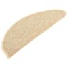 vidaXL Tappetini per scale 15 pz 65x21x4 cm Beige chiaro Semicircolari Grandi