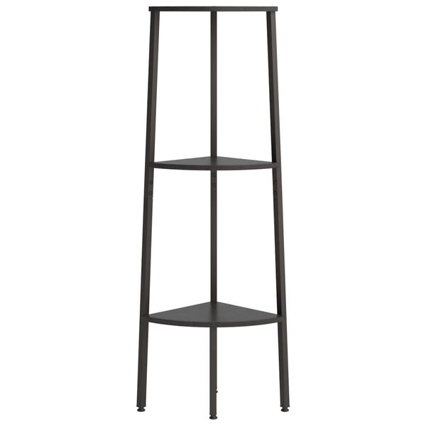 vidaXL Scaffale Angolare a 3 Livelli Nero 45,5x31,5x120 cm