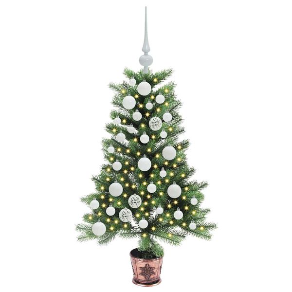 vidaXL Albero di Natale con 150 LED con supporto Verde 90 cm PE