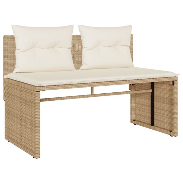 vidaXL Set Divano da Giardino 4 pz con Cuscini Beige in Polyrattan