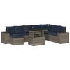 vidaXL Set Divani da Giardino 9 pz con Cuscini Grigio in Polyrattan