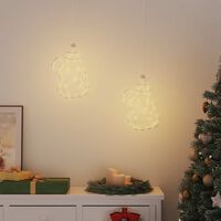vidaXL Luci di Natale Pupazzo Neve Silhouette 2 pz 35 LED Bianco Caldo
