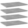 vidaXL Ripiani per Libreria 4pz Grigio Cemento 40x30x1,5cm Multistrato