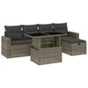 vidaXL Set Divano da Giardino 6 pz con Cuscini Grigio in Polyrattan