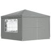 vidaXL Tenda Party 300 x 300 x 255 cm Grigio Chiaro PE e Acciaio