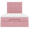 vidaXL Struttura Letto Pouf con Materasso Rosa 120x200 cm Velluto