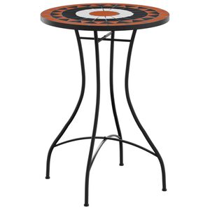 vidaXL Tavolino Bistrot con Mosaico Terracotta e Nero Ceramica