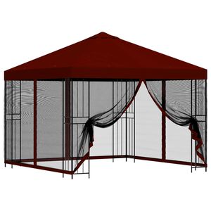 vidaXL Gazebo da giardino con pareti laterali 3 x 3 m Borgogna