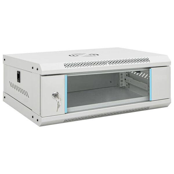 vidaXL Armadietto di Rete a Parete 4U da 19" IP20 53x40x21 cm