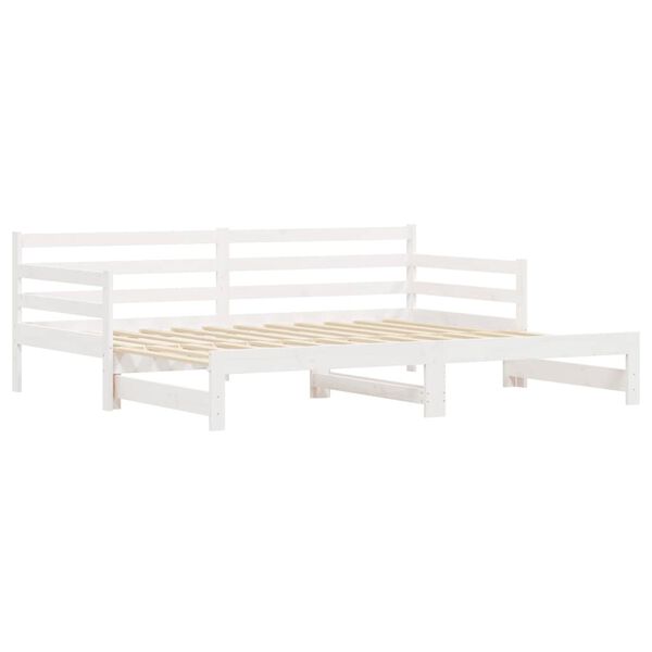vidaXL Divano Letto con Letto Estraibile Bianco 90x200cm Massello Pino