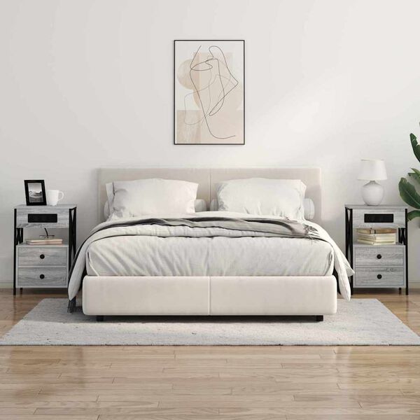 vidaXL Armadio da Notte con cassetto Grigio Sonoma 40 x 31 x 60 cm