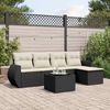 vidaXL Set Divano da Giardino 6 pz con Cuscini Nero in Polyrattan