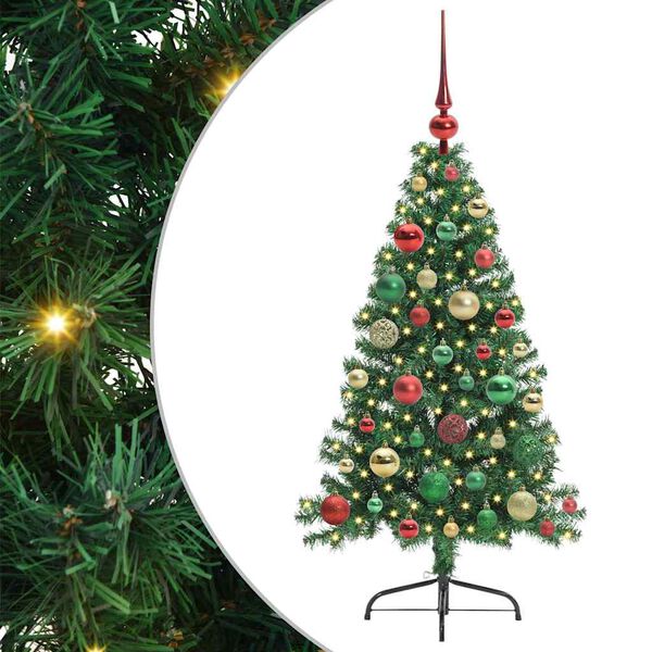 vidaXL Albero di Natale artificiale con luci integrate Verde 120 cm