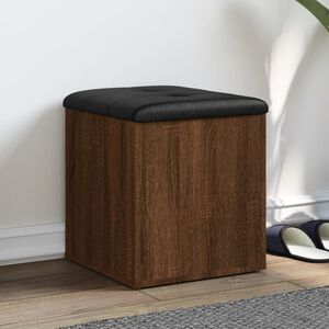 vidaXL Panca Portaoggetti Rovere Marrone 42x42x45 cm Legno Multistrato