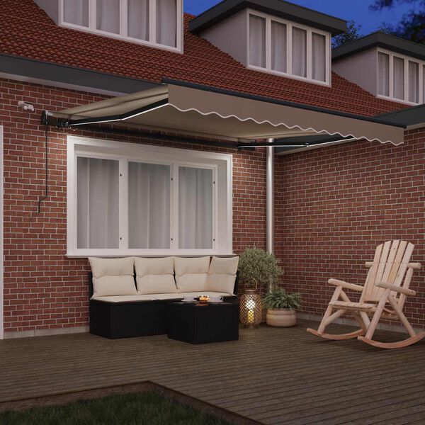 vidaXL Tessuto per Tenda con Beige 350 x 250 cm Poliestere