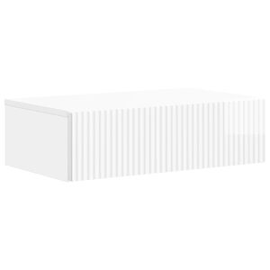 vidaXL Tavolino da Parete Laterale Bianco Lucido 59 x 34,5 x 17 cm