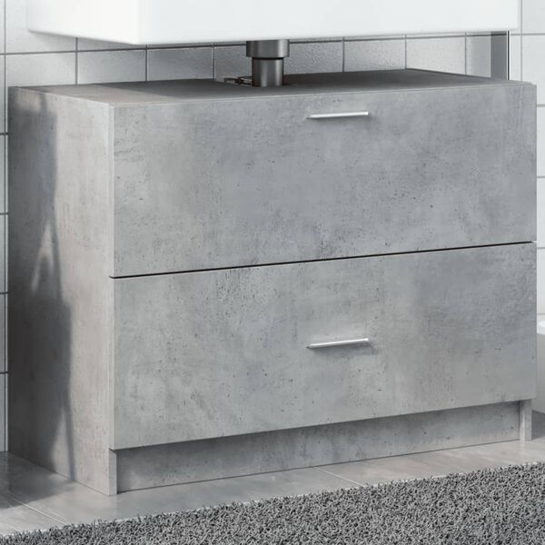 vidaXL Mobile Lavabo Grigio Cemento 78x37x59 cm in Truciolare
