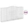 vidaXL Cesti Gabbioni ad Arco 10 pz 400x50x200/220 cm Ferro Zincato