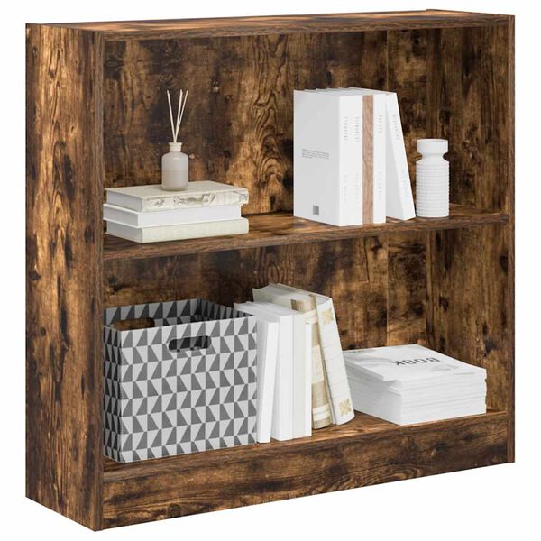 vidaXL Libreria Rovere Fumo 80x24x76 cm in Legno Multistrato