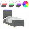 vidaXL Letto a Sorgente LED Grigio scuro 100 x 200 cm Tessuto