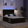 vidaXL Letto con contenitore e LED con led Nero 140 x 190 cm Velluto