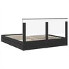 vidaXL Letto con Contenitore Nero 200 x 200 cm Legno multistrato