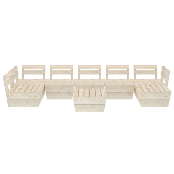 vidaXL Set Divani da Giardino su Pallet 8 pz in Legno Abete Impregnato