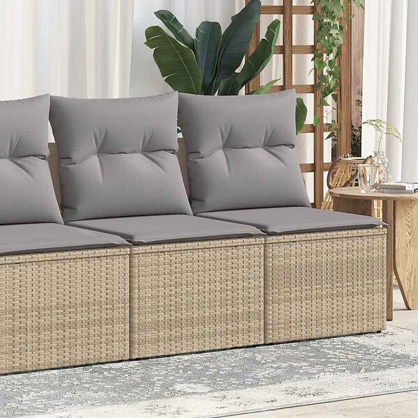 vidaXL Set Divano da Giardino 2 pz con Cuscini Beige Polyrattan Acacia
