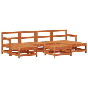 vidaXL Set Lounge da Giardino 7 pcs Marrone Cera