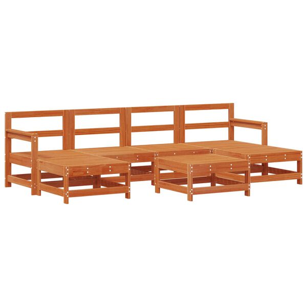 vidaXL Set Lounge da Giardino 7 pcs Marrone Cera