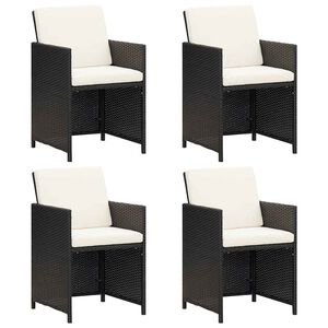 vidaXL Sedie da Giardino 4 pz in Polyrattan Nero