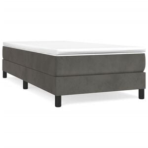 vidaXL Struttura Letto a Rete a Molle Grigio Scuro 90x200 cm Velluto