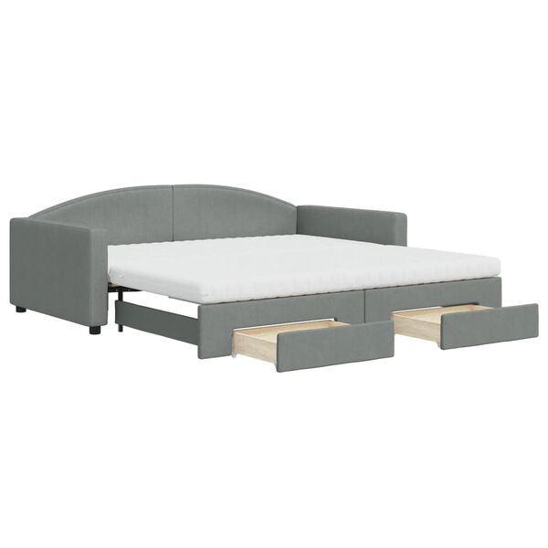 vidaXL Divano Letto Estraibile Cassetti Grigio Scuro 100x200cm Tessuto