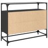 vidaXL Credenza con Piano in Vetro Nero 98x35x81cm Legno Multistrato
