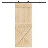 vidaXL Porta Scorrevole con Set Hardware 85x210 cm Legno Massello Pino