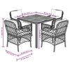 vidaXL Set da Pranzo da Giardino 5 pz con Cuscini in Polyrattan Grigio