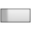 vidaXL Specchio da Bagno Grigio Lucido 80x1,5x37 cm Legno Multistrato