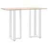 vidaXL Gambe per tavolo da bar a forma di T 2 pz bianche 50x35x(100-101) cm in acciaio