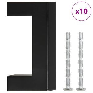 vidaXL Maniglie per Mobili 10pz Nere 64mm in Acciaio Inox