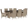 vidaXL Set da Pranzo da Giardino 9 pz con Cuscini Beige in Polyrattan