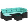 vidaXL Set di divani con cuscino 7 pcs Nero polyrattan